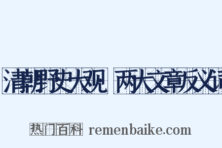 清朝野史大观·两大文章反义词是什么意思的图片